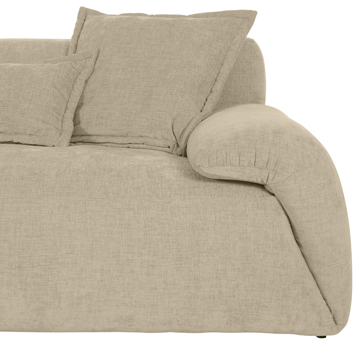 ECKSOFA in Flachgewebe Beige  - Beige/Schwarz, Konventionell, Kunststoff/Textil (174/274cm) - Carryhome
