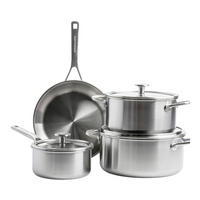 KOCHTOPFSET Multi-Ply Stainless Steel 7-teilig  - Edelstahlfarben, Basics, Glas/Metall (0cm) - Kitchenaid