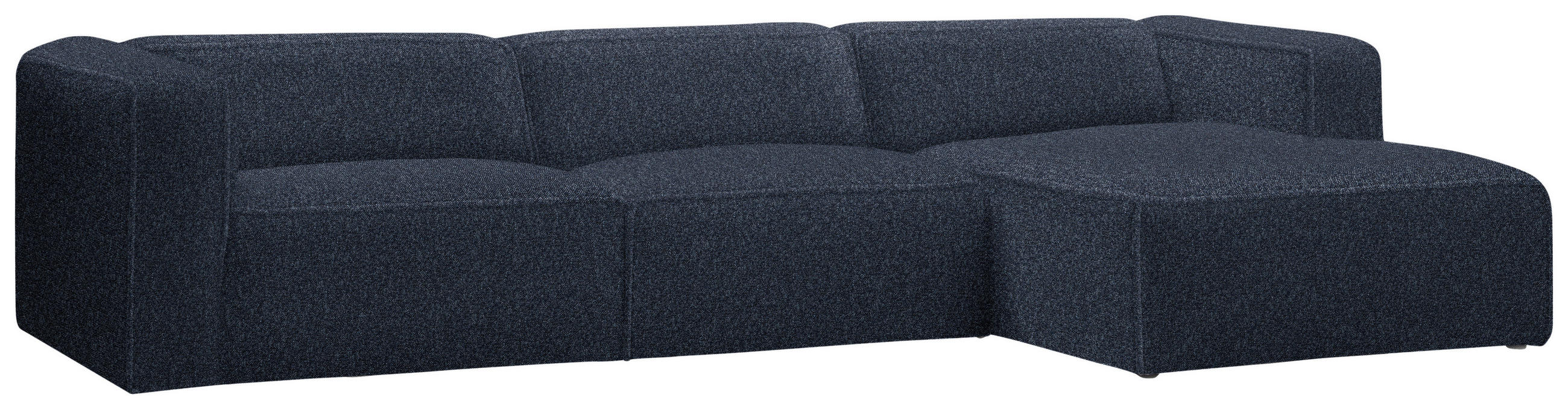 ECKSOFA in Webstoff Blau  332/163 cm  - Blau/Schwarz, Design, Kunststoff/Textil (332/163cm) - Stylife