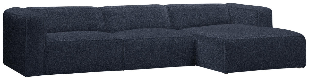 ECKSOFA in Webstoff Blau  - Blau/Schwarz, Design, Kunststoff/Textil (332/163cm) - Stylife