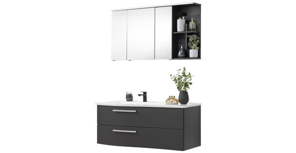 BADEZIMMER in 120 cm - Weiß/Grau, MODERN, Glas/Holzwerkstoff (120cm) - Novel