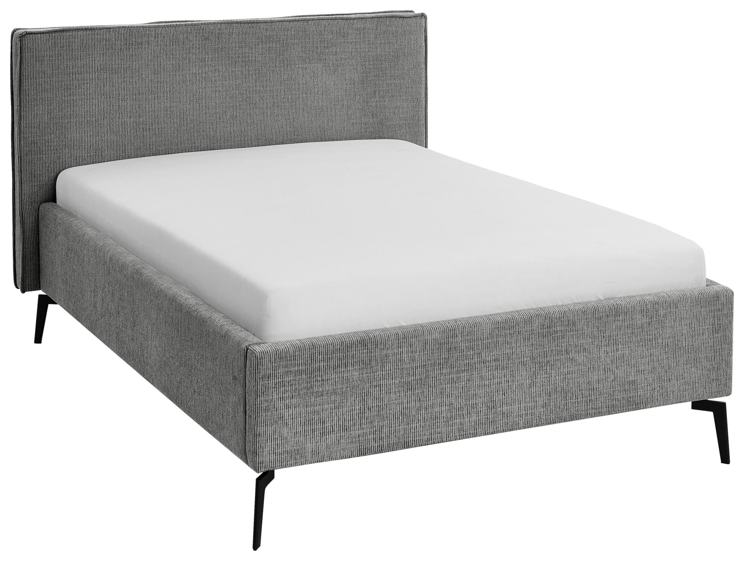 POLSTERBETT 140/200 cm in Grau - Schwarz/Grau, Design, Textil/Metall (140/200cm) - home24