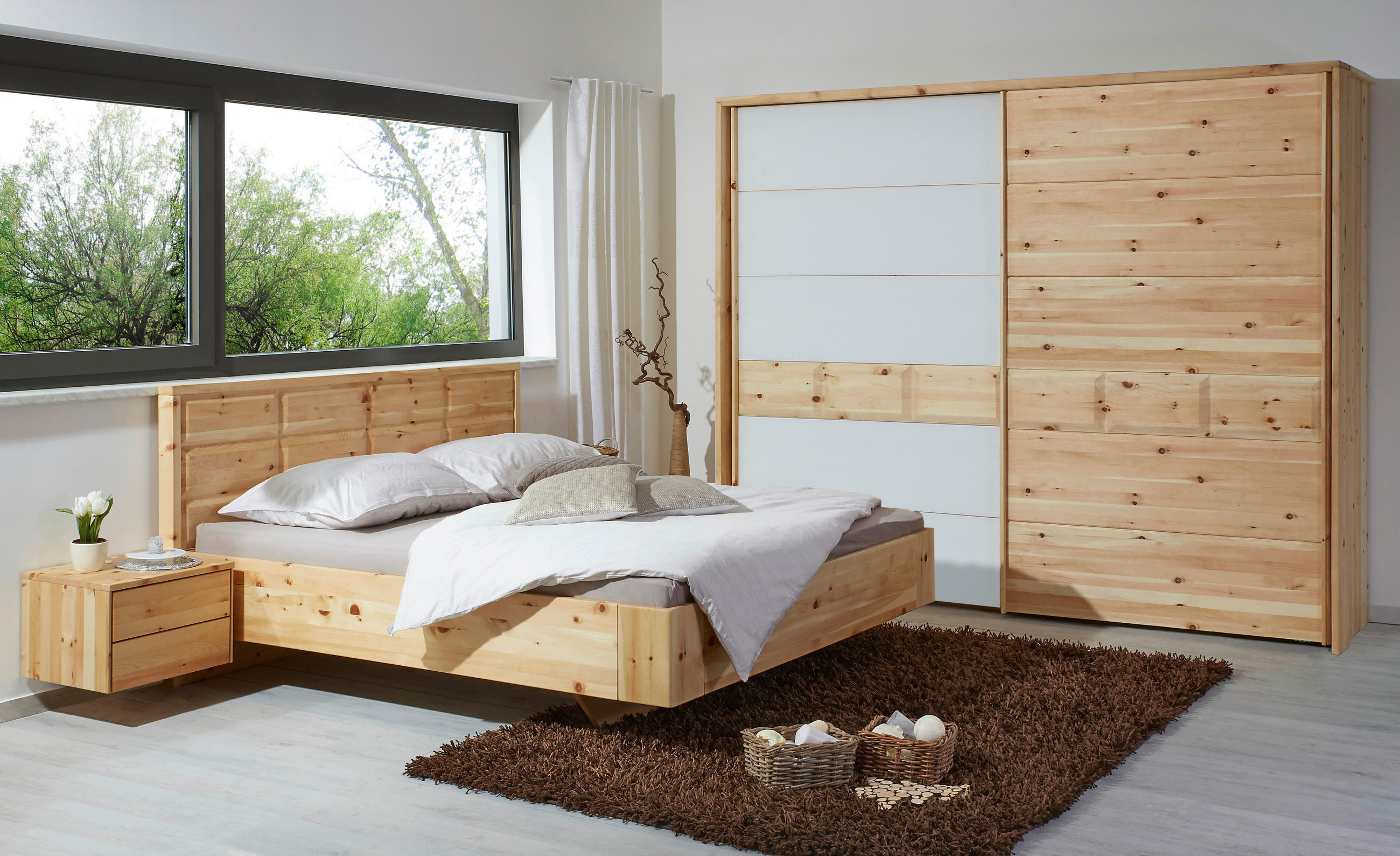 BETT 160/200 cm  in Zirbelkieferfarben  - Zirbelkieferfarben, Natur, Holz (160/200cm) - Valnatura