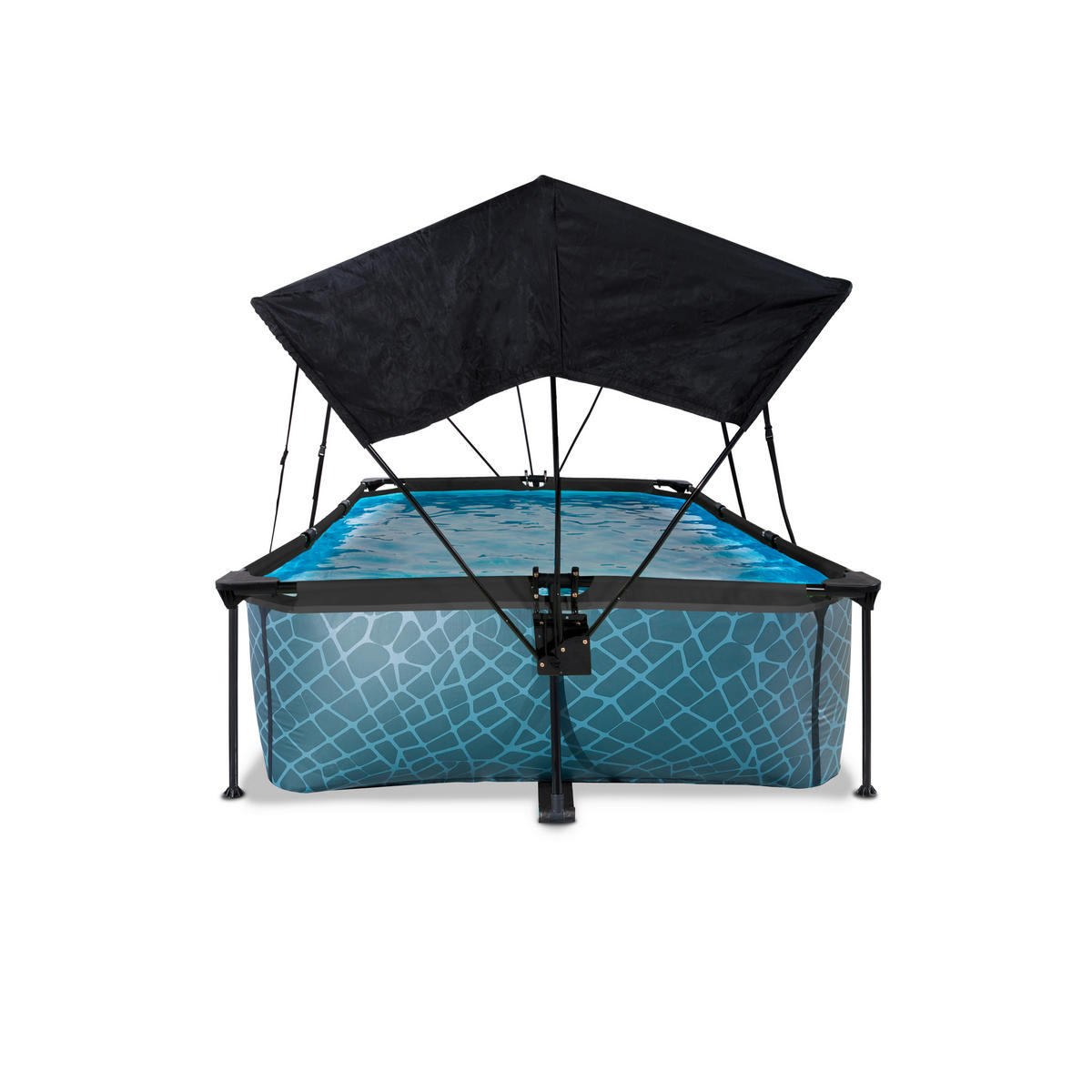 POOL-SET 220/150/65 cm  - Grau, KONVENTIONELL, Kunststoff (220/150/65cm) - EXIT Toys
