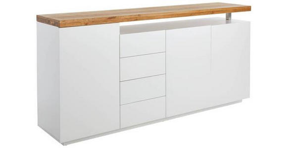 SIDEBOARD Weiß Einlegeböden  - Eichefarben/Weiß, Design, Holz/Holzwerkstoff (195/92/43cm) - Novel