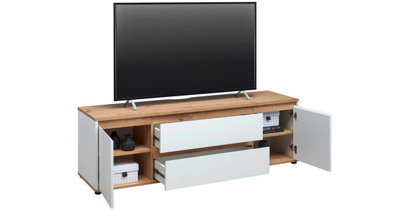 LOWBOARD  in 160/50/42 cm  - Schwarz/Weiß, MODERN, Holzwerkstoff/Kunststoff (160/50/42cm) - Carryhome