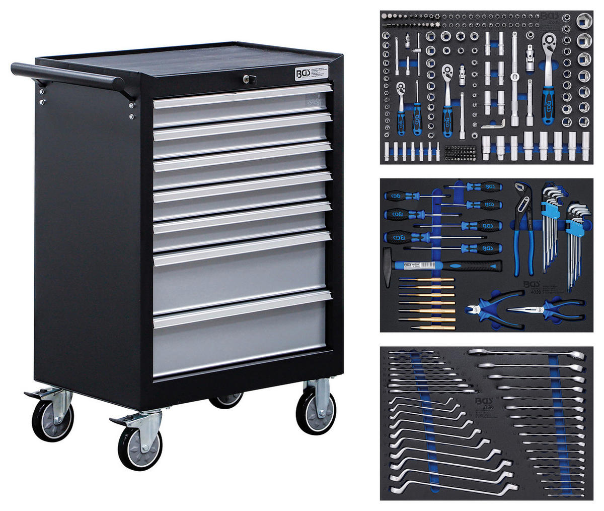 WERKSTATTWAGEN  - Schwarz/Grau, Basics (68/99,5/45,8cm)