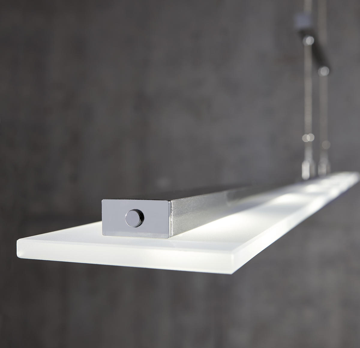 LED-HÄNGELEUCHTE   135 cm  - Chromfarben/Weiss, Design, Glas/Metall (135cm) - Fischer & Honsel