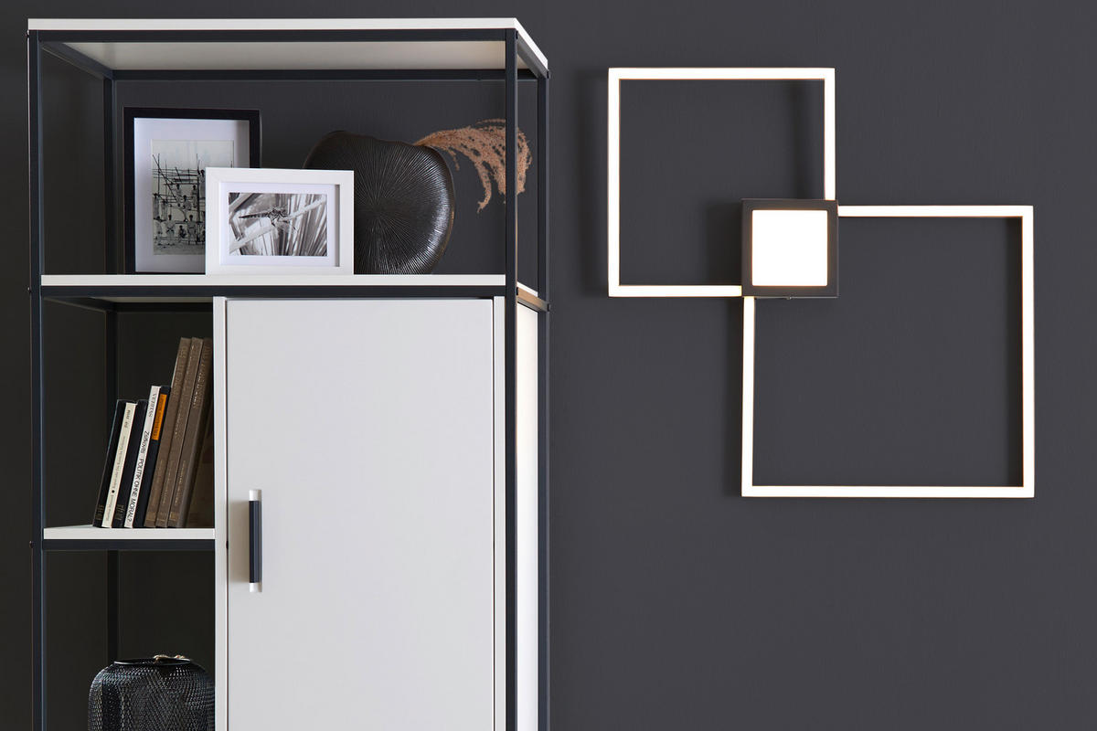 STROPNÉ LED SVIETIDLO, 65/65/5 cm - antracitová, Design, kov/plast (65/65/5cm) - Novel