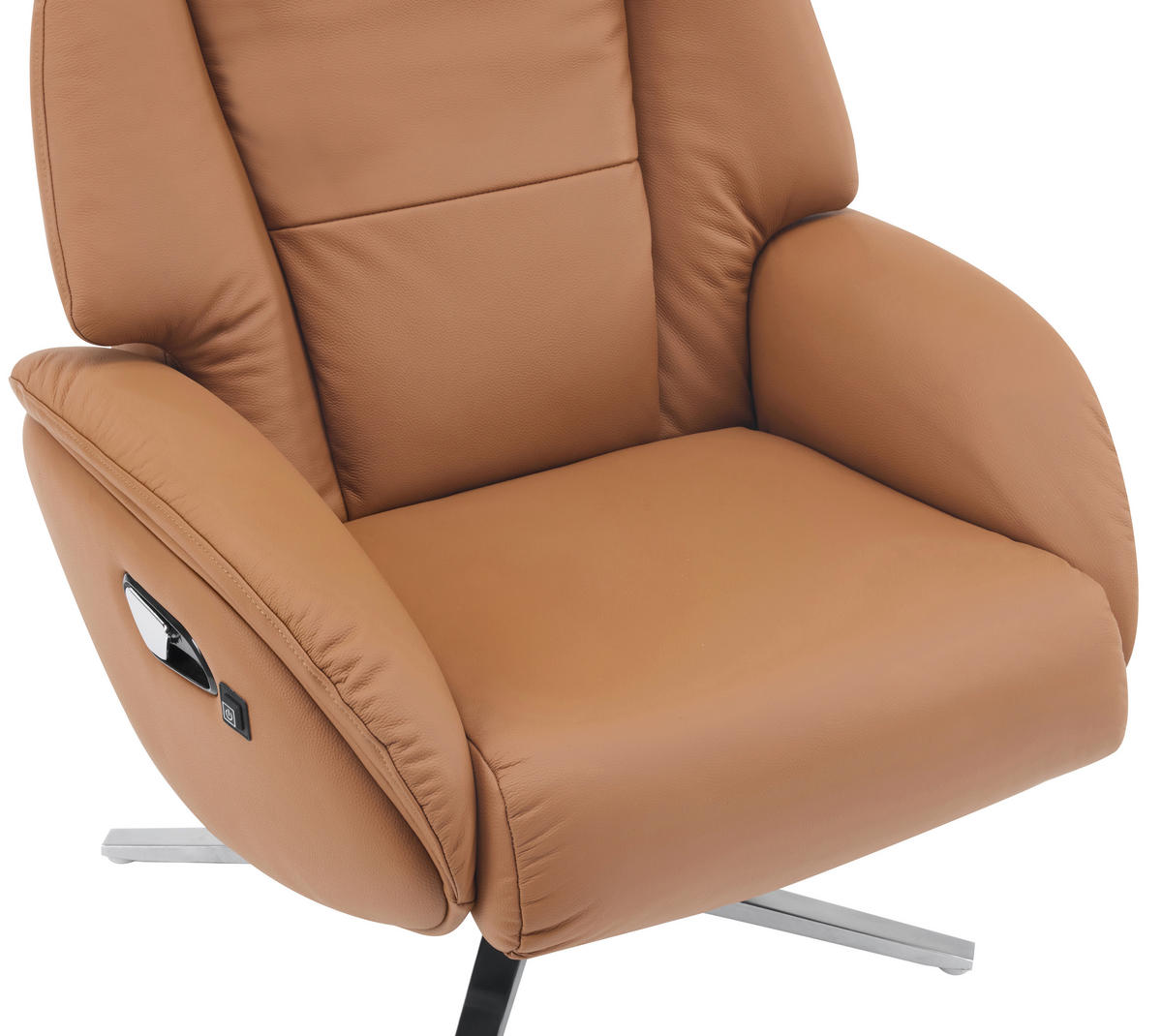 MASSAGESESSEL in Lederlook Braun  - Silberfarben/Braun, Design, Leder/Textil (76/111/87cm) - Livetastic