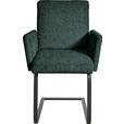 ARMLEHNSTUHL  in Stahl Chenille  - Schwarz/Grün, Design, Textil/Metall (56/92/60cm) - Dieter Knoll