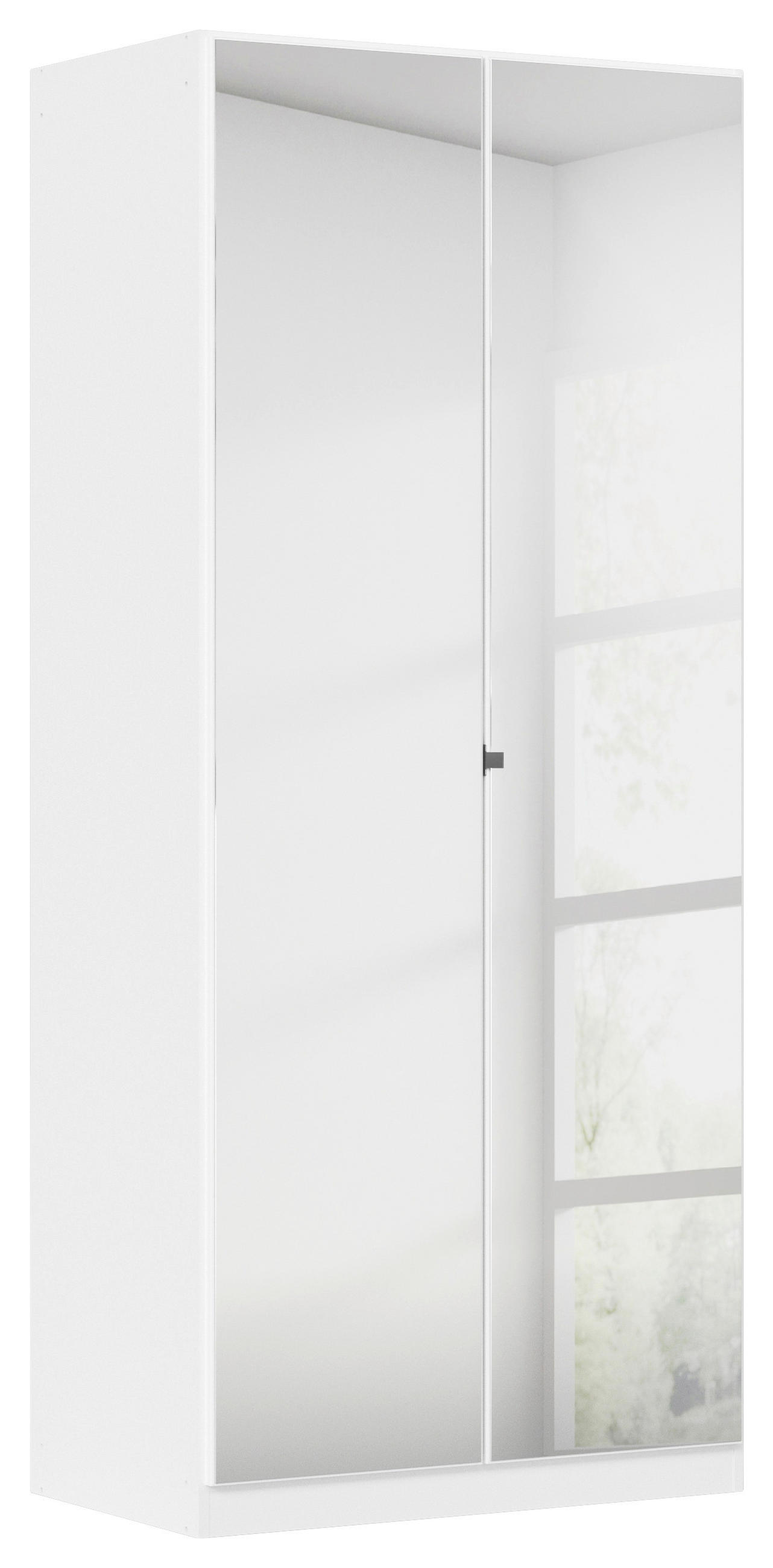 Drehtürenschrank Mit Spiegel 91 Cm Reflect, Weiß