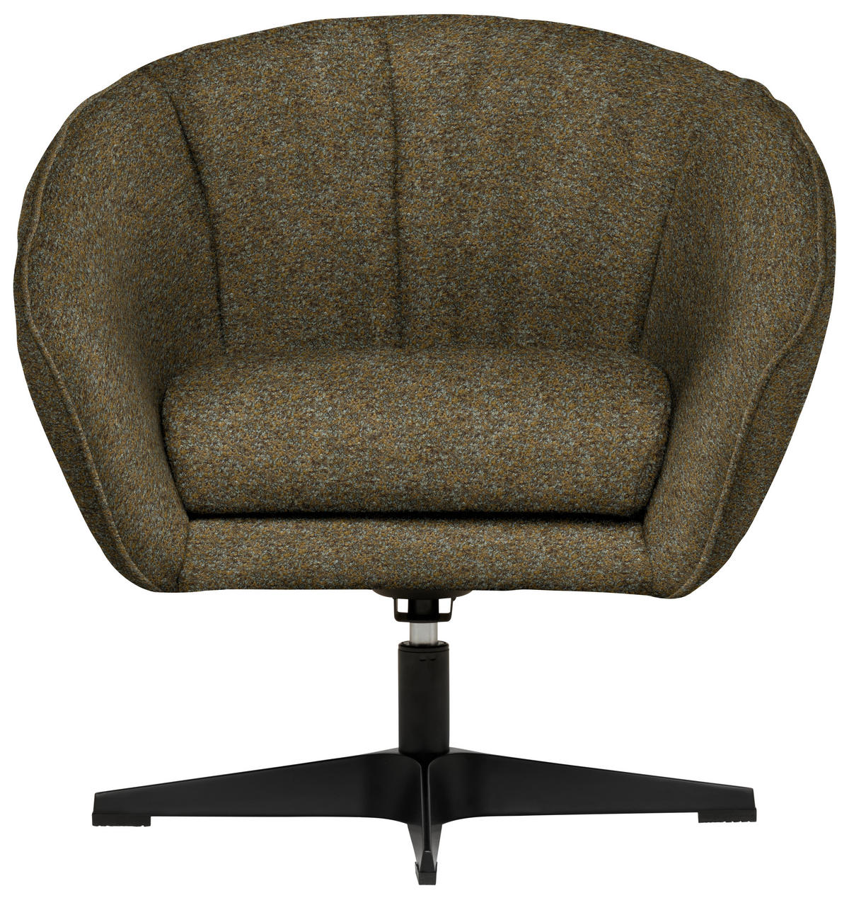 SESSEL in Bouclé Khaki  - Khaki/Schwarz, Design, Textil/Metall (80/78/80cm) - Stylife