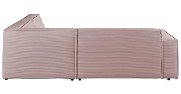 ECKSOFA Rosa Cord  - Schwarz/Rosa, KONVENTIONELL, Kunststoff/Textil (254/224cm) - Hom`in