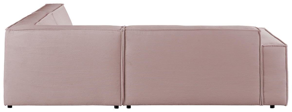 ECKSOFA in Cord Rosa  - Schwarz/Rosa, Konventionell, Kunststoff/Textil (254/224cm) - Hom`in