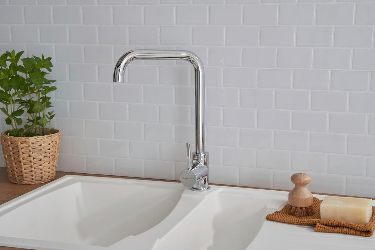 SPÜLE 1712BOSTON100X50W  - Weiß, Trend, Glas/Kunststoff (100/20/50cm) - Respekta