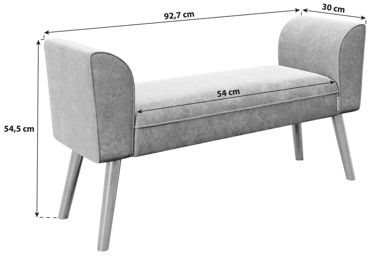 HOCKERBANK 92,7/54,50/30 cm Samt Lila Holz  - Lila/Walnussfarben, MODERN, Holz/Textil (92,7/54,50/30cm) - Playboy