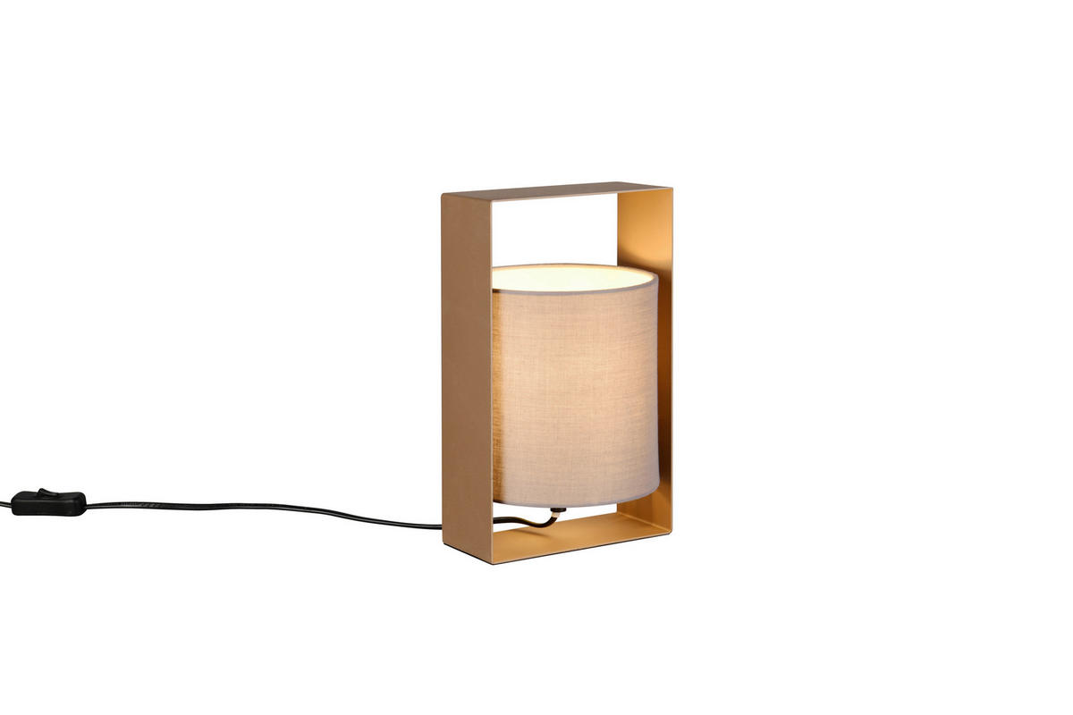 TISCHLEUCHTE 16/15/27 cm   - Taupe/Braun, Design, Textil/Metall (16/15/27cm)