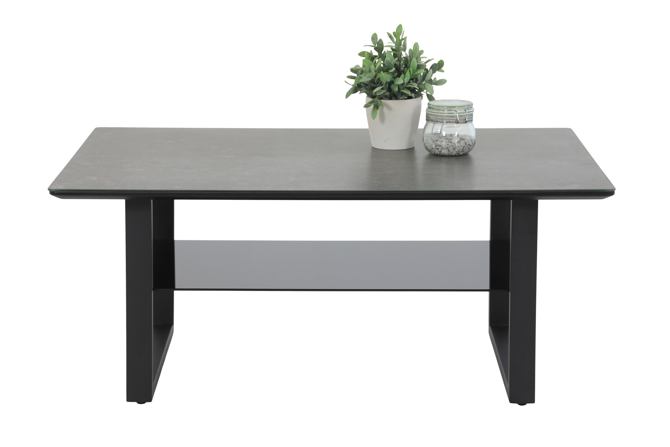 COUCHTISCH Farbglas 105/69/45 cm rechteckig Anthrazit, Schwarz  - Anthrazit/Schwarz, Basics, Glas/Holzwerkstoff (105/69/45cm) - Boxxx