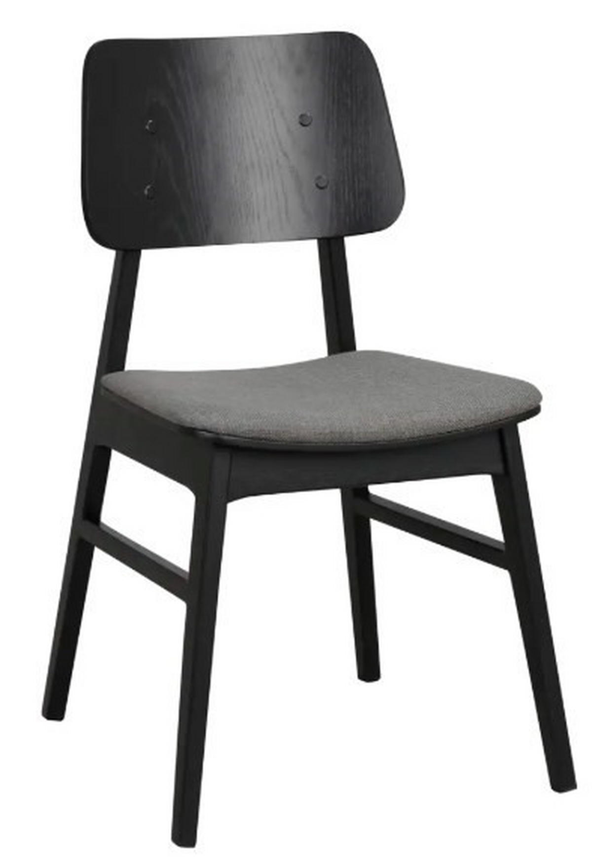 STOL  - mörkgrå/svart, Klassisk, trä/textil (50/85/46cm) - Rowico