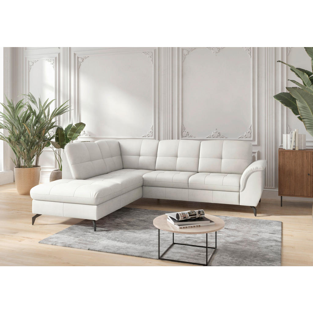 Sit & More ROHOVÁ SEDAČKA, textil, koža, biela