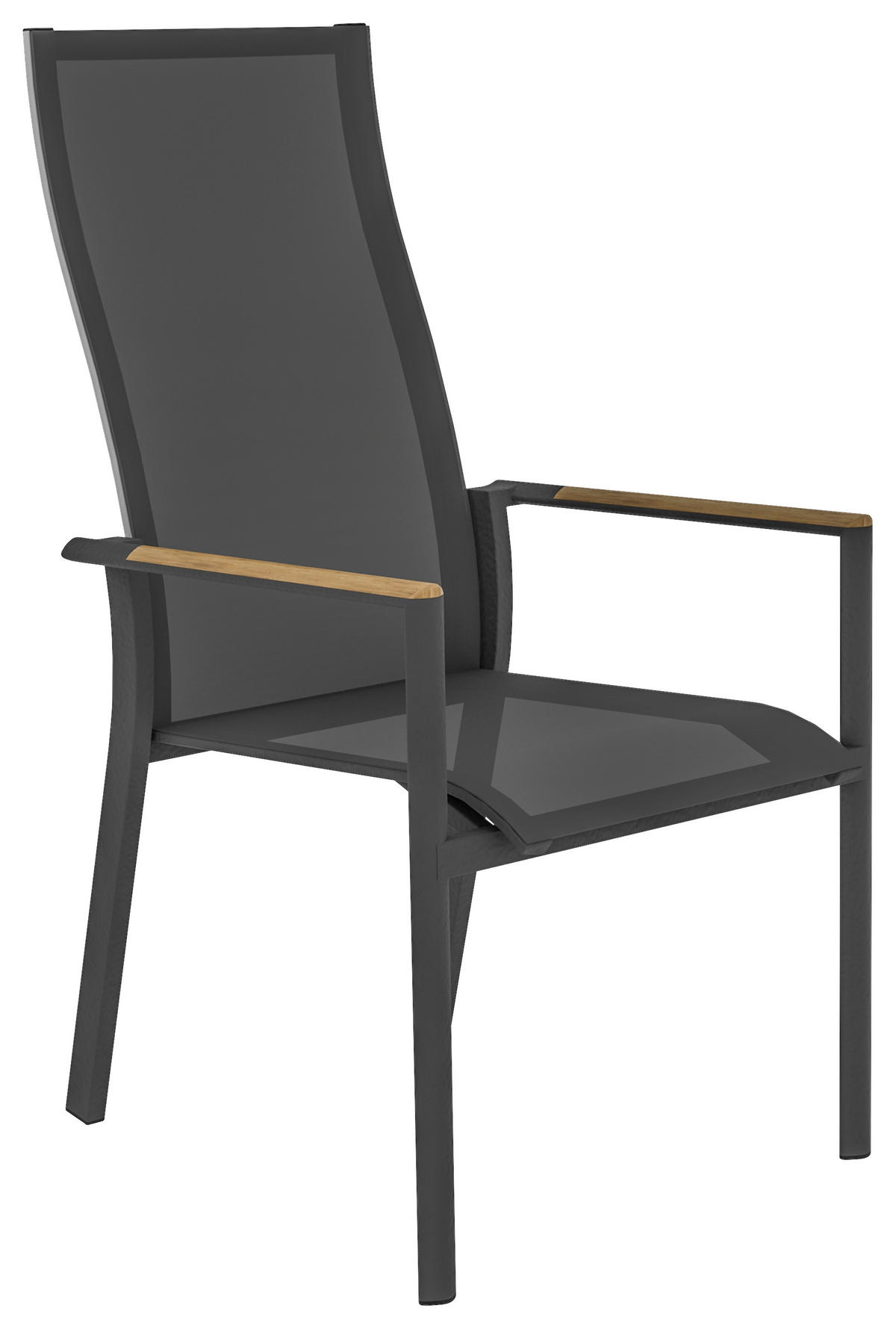 STAPELSESSEL Teakholz Aluminium Graphitfarben, Grau, Teakfarben  - Graphitfarben/Grau, Design, Holz/Textil (62/109/69cm) - Zebra 