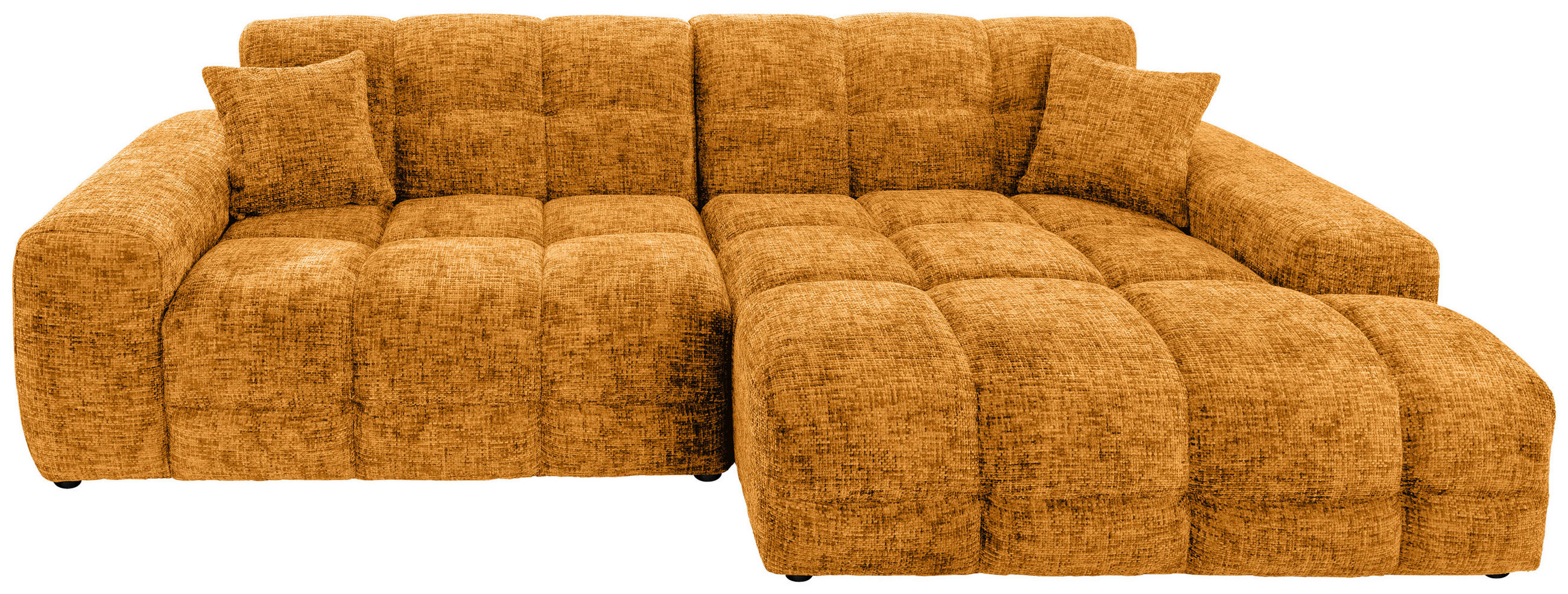 ECKSOFA in Struktur Goldfarben - Goldfarben/Schwarz, Modern, Kunststoff/Textil (301/152cm) - Livetastic