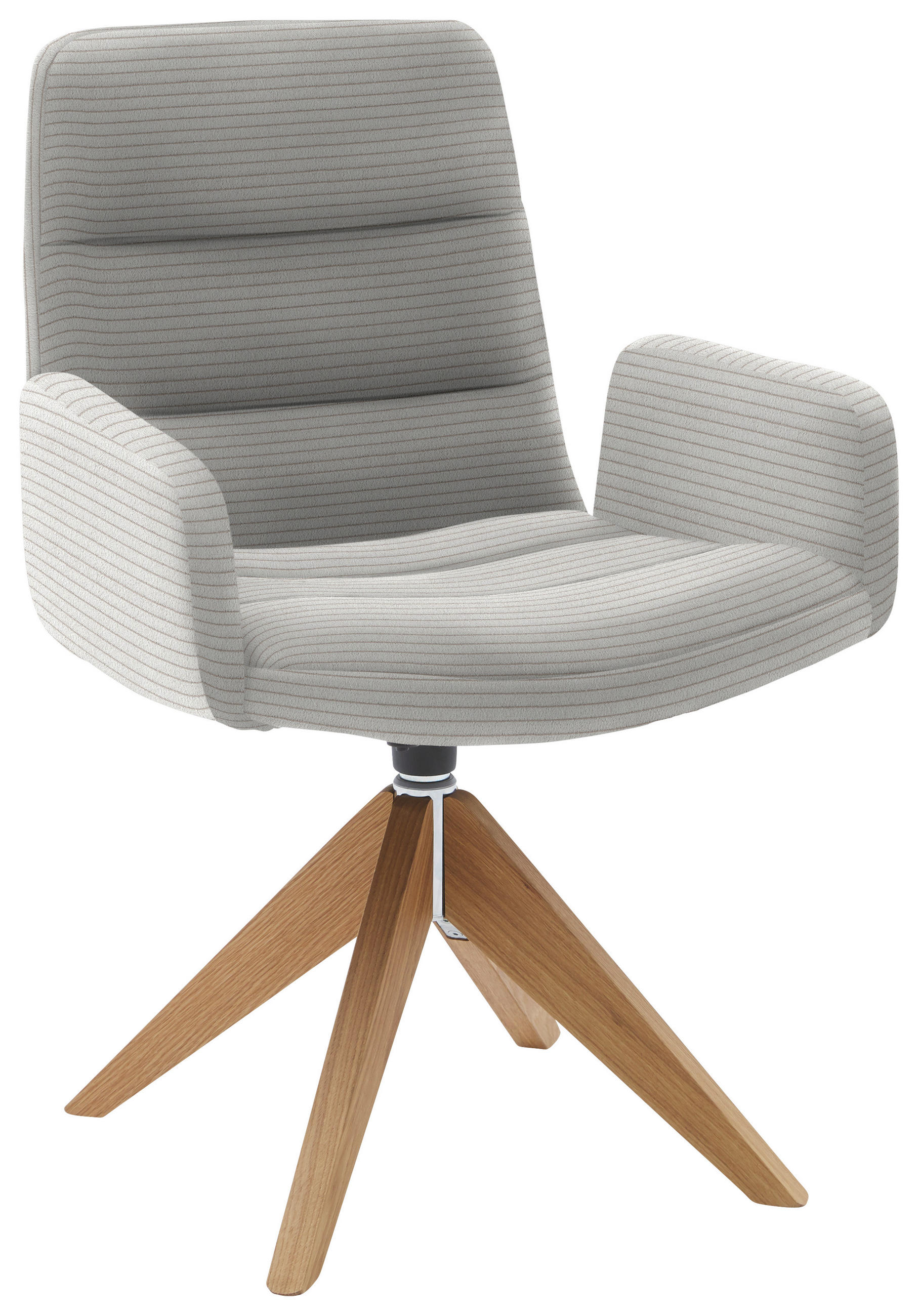 ARMLEHNSTUHL  in Cord  - Greige/Naturfarben, Design, Holz/Textil (61/88/66cm) - Dieter Knoll