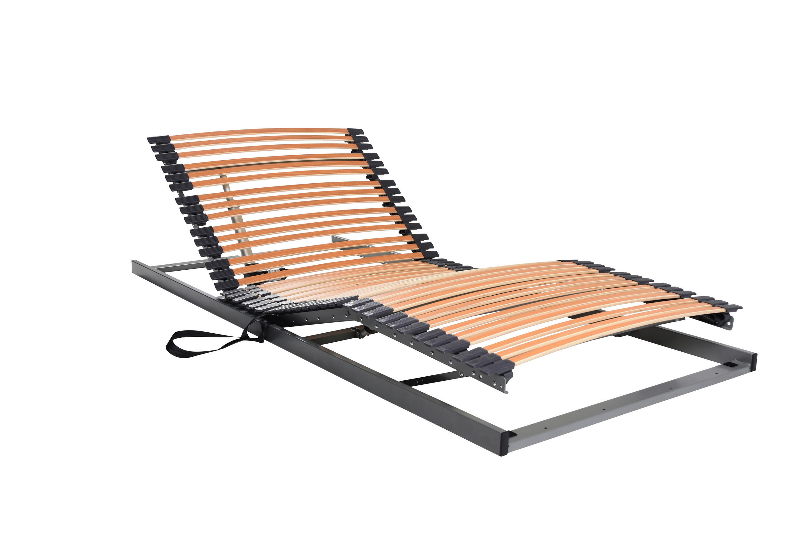LATTENROST 90/200 cm Kopfteil, Fußteil verstellbar, Birke  - Graphitfarben/Naturfarben, MODERN, Holz/Metall (90/200cm) - Sembella