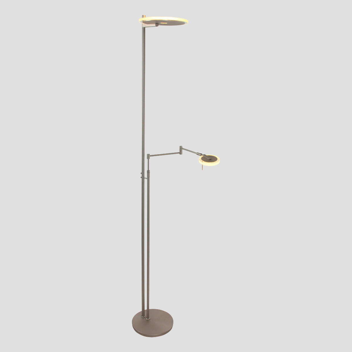 STEHLEUCHTE 58/27/185 cm    - Edelstahlfarben, Design, Glas/Metall (58/27/185cm)
