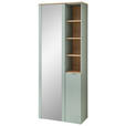 GARDEROBENSCHRANK Bari in 78/202/38 cm - Salbeigrün/Silberfarben, Design, Glas/Holzwerkstoff (78/202/38cm) - Xora