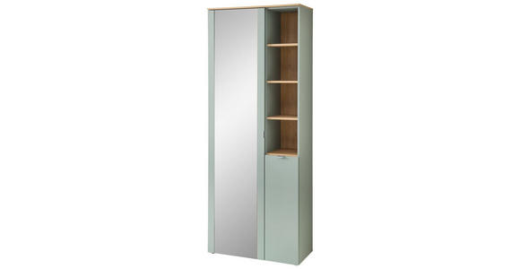 GARDEROBENSCHRANK Bari in 78/202/38 cm - Salbeigrün/Silberfarben, Design, Glas/Holzwerkstoff (78/202/38cm) - Xora