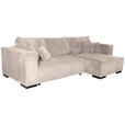 ECKSOFA Rosa Cord  - Braun/Rosa, KONVENTIONELL, Holz/Textil (230/190cm) - Carryhome