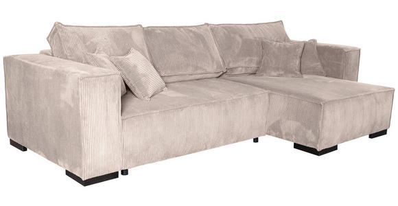 ECKSOFA Rosa Cord  - Braun/Rosa, KONVENTIONELL, Holz/Textil (230/190cm) - Carryhome