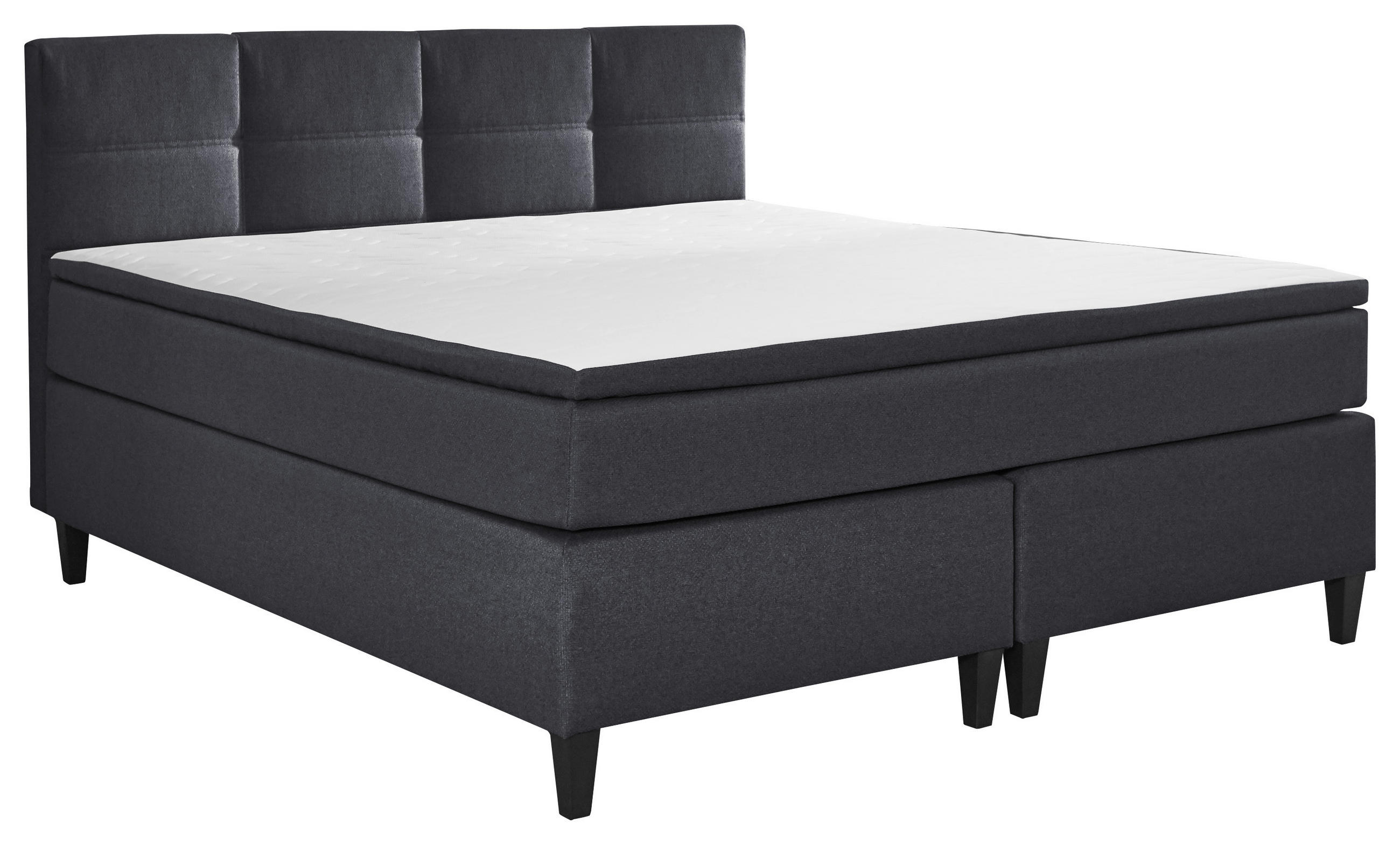 BOXSPRINGBETT 160/200 cm  in Grau  - Schwarz/Grau, Konventionell, Kunststoff/Textil (160/200cm) - Boxxx