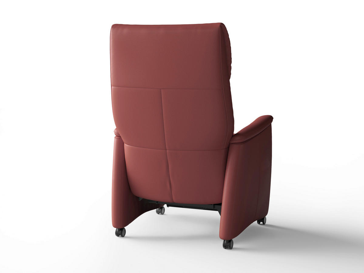 RELAXAČNÉ KRESLO, koža, červenohnedá - čierna/červenohnedá, Basics, koža/plast (76/112/84cm) - Sit & More