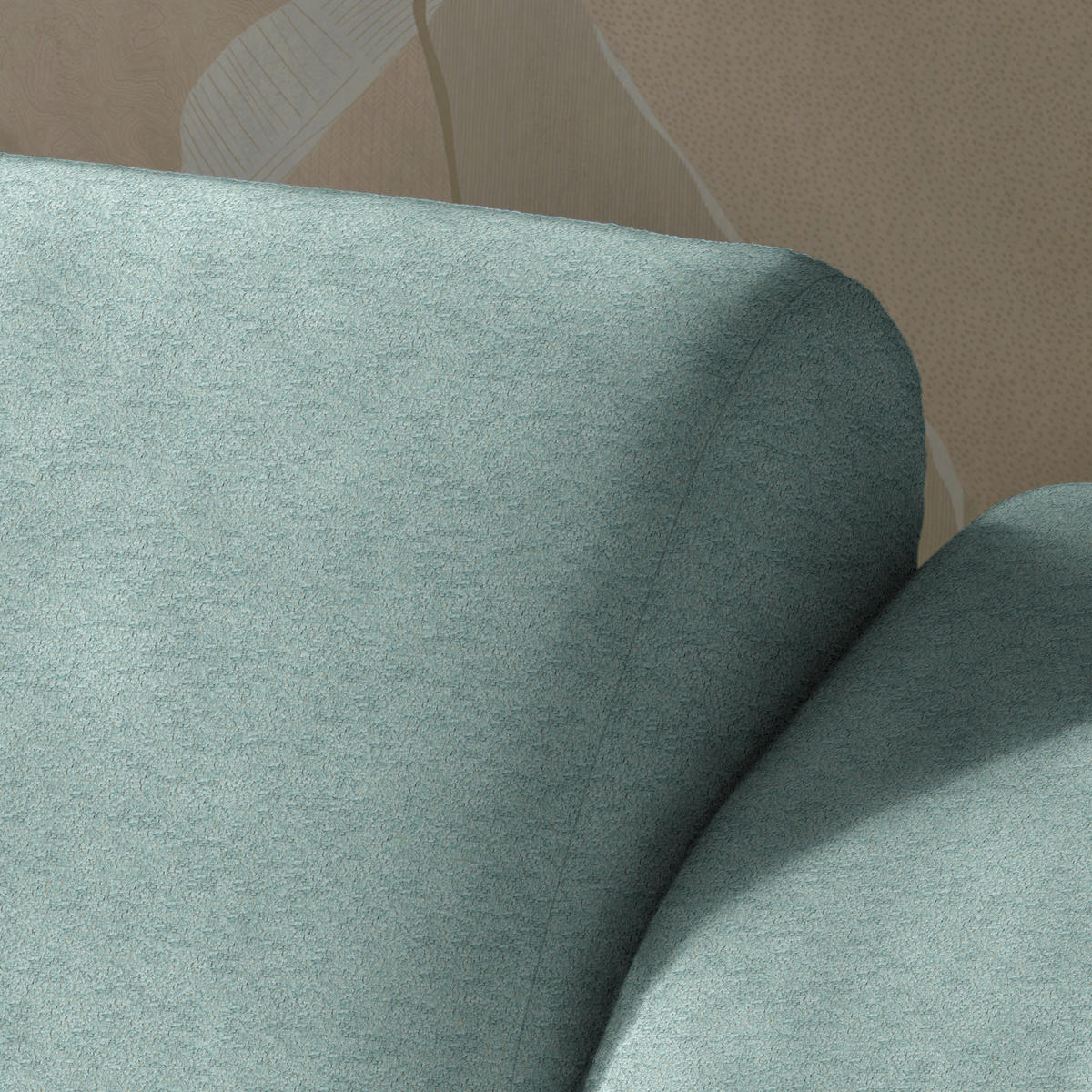 ECKSOFA  in Velours Mintgrün  150/329 cm  - Mintgrün, Natur, Holz/Textil (150/329cm) - Lomoco