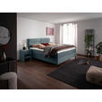 BOXSPRINGBETT 200/220 cm  in Graublau  - Graublau/Schwarz, KONVENTIONELL, Textil/Metall (200/220cm) - Esposa