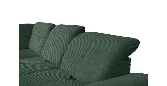 ECKSOFA in Cord Grün  - Schwarz/Grün, Design, Textil/Metall (242/313cm) - Xora