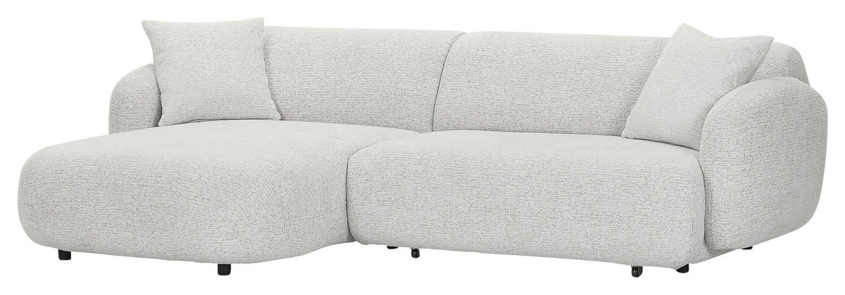 ECKSOFA Creme, Beige Flachgewebe Zierkissen, Rücken echt, Sitztiefenverstellung  - Beige/Creme, MODERN, Kunststoff/Textil (162/275cm) - Carryhome