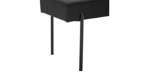 HOCKERBANK 100/45/35 cm Cord Schwarz - Schwarz, MODERN, Textil/Metall (100/45/35cm) - Novel