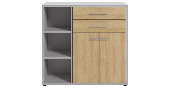 KOMMODE Texas  in 116,5/110/40 cm  - Hellgrau/Alufarben, MODERN, Holzwerkstoff/Kunststoff (116,5/110/40cm) - Novel