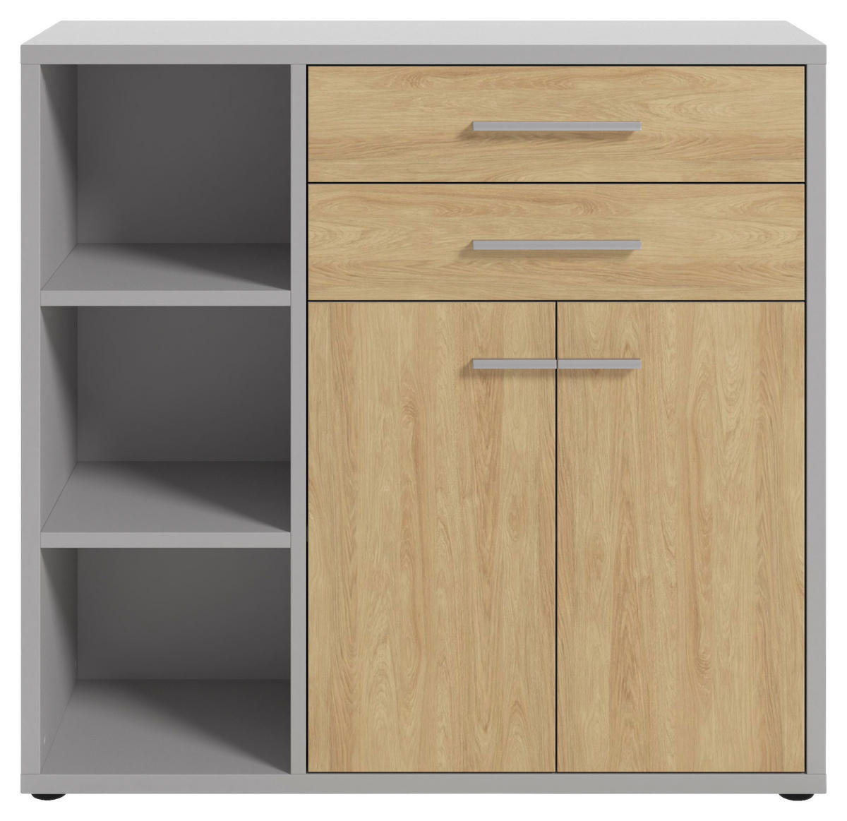 KOMMODE Texas  in 116,5/110/40 cm  - Hellgrau/Alufarben, MODERN, Holzwerkstoff/Kunststoff (116,5/110/40cm)