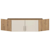 NASTAVEK ZA OMARO - barve aluminija, Moderno, umetna masa/leseni material (117/39/117cm) - Carryhome