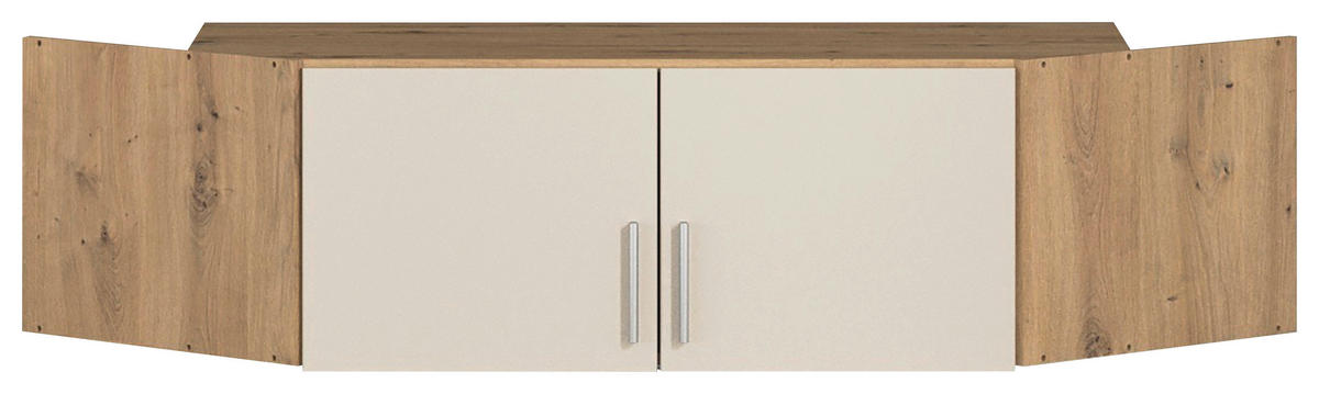 NASTAVEK ZA OMARO - barve aluminija, Moderno, umetna masa/leseni material (117/39/117cm) - Carryhome