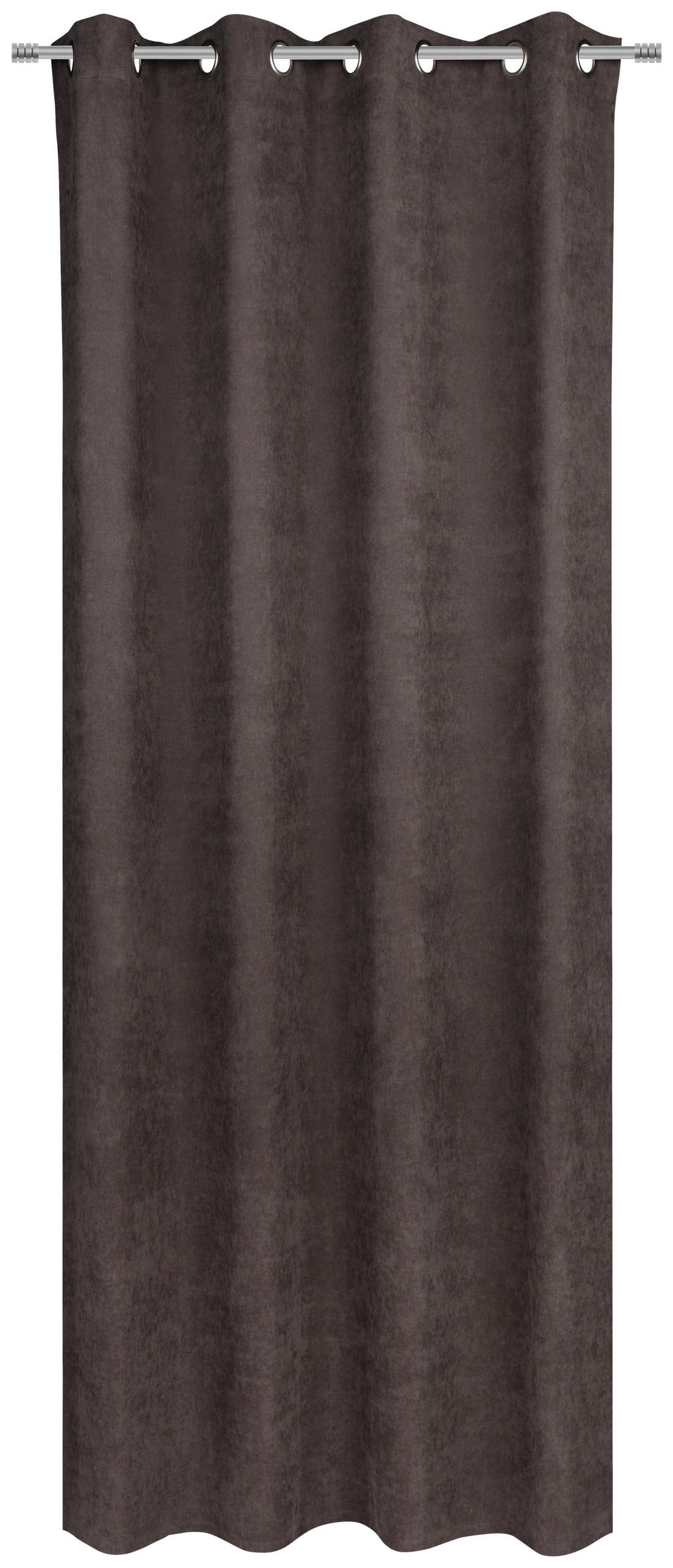ZAVESA SA KARIKAMA tamnosiva - tamnosiva, Konvencionalno, tekstil (140/245cm) - Esposa
