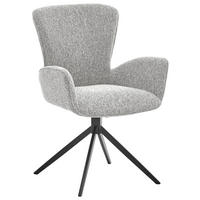 ARMLEHNSTUHL  in Eisen Jacquard, Flachgewebe  - Greige/Schwarz, Design, Textil/Metall (63/92/63cm) - Valdera