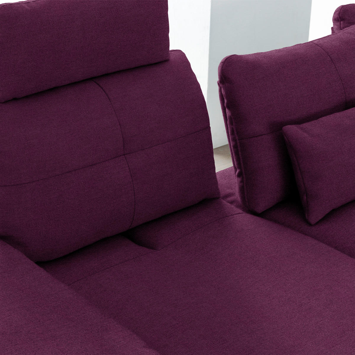 ECKSOFA in Flachgewebe Violett  - Violett/Schwarz, Design, Textil/Metall (344/271cm) - Chilliano