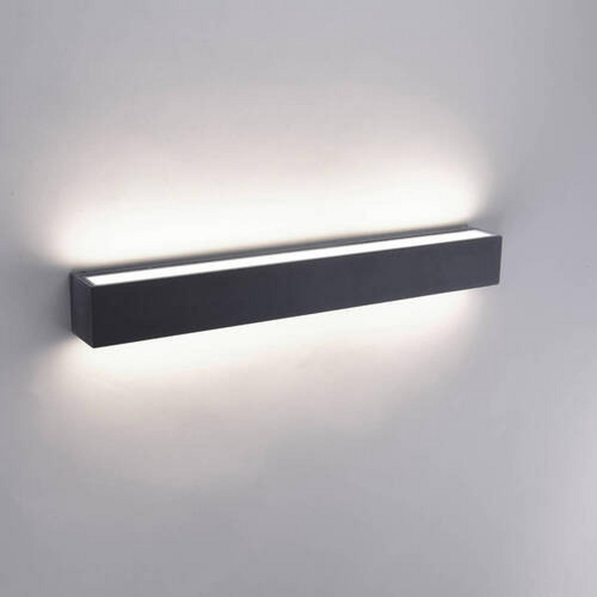 LED-WANDLEUCHTE Robert 50/6/6 cm   - Anthrazit, KONVENTIONELL, Glas/Metall (50/6/6cm) - Paul Neuhaus