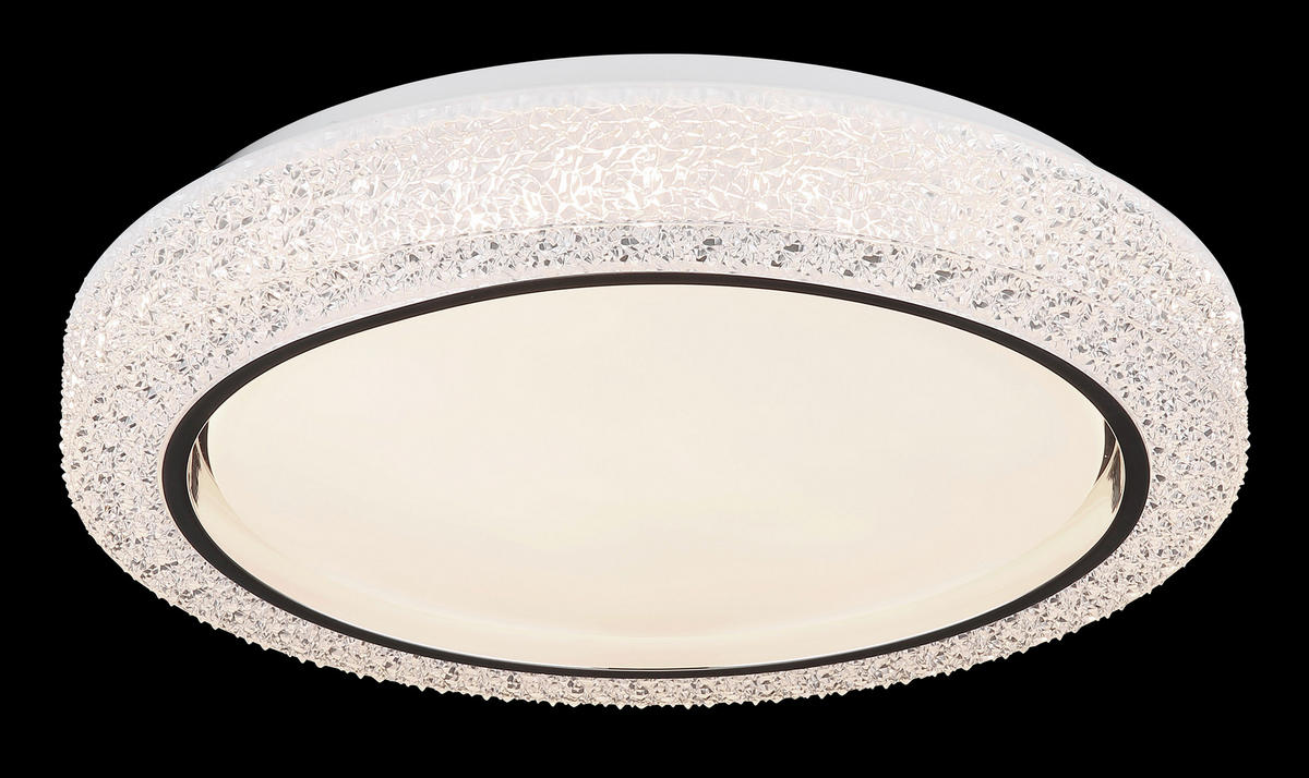 PLAFONIERĂ CU LED - străveziu/opal, Basics, plastic/metal (40/8cm) - Globo